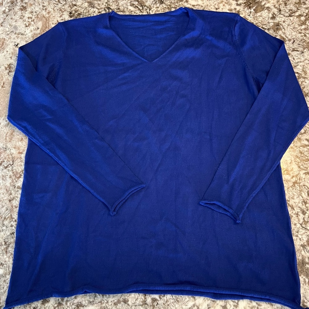 2XL New Royal Blue Women’s Plus Size Sweater Long Sleeve Top Misses Knit Winter